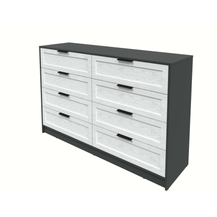 Kомод Тренд КТ-К157 (Антрацит ЛДСП/ Дуб полярный ЛМДФ) Ш1565 В1020 Г451